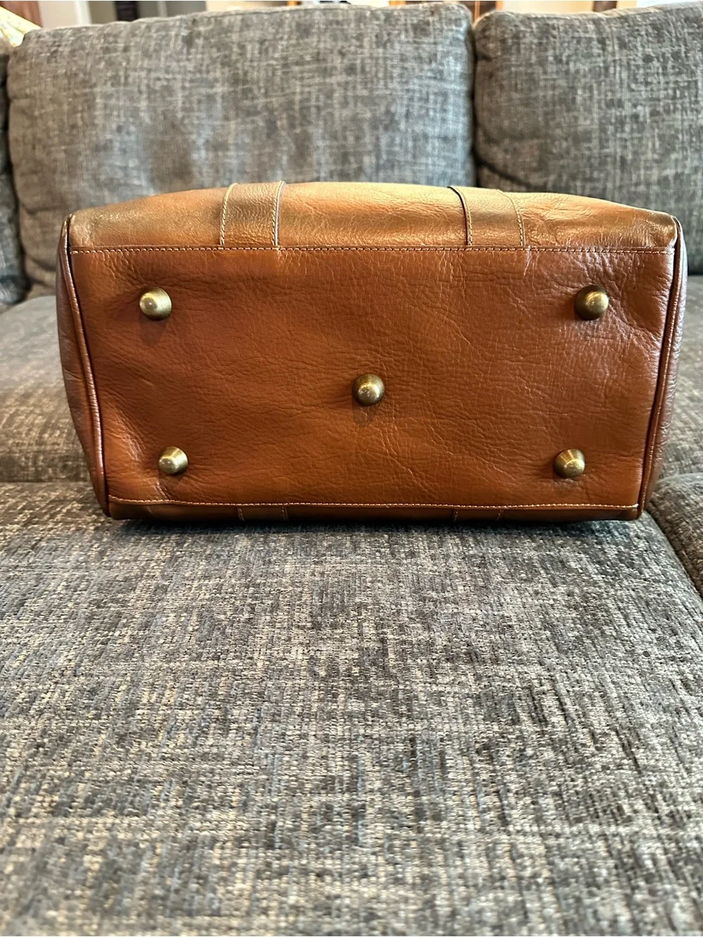 I Medici Firenze Cognac Brown Italian Leather Satchel Doctor Bag Made Italy